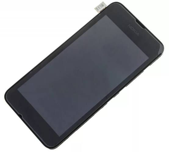 Дисплей Nokia 530 Dual (RM-1019) в сборе с тачскрином + рамка Черный - Оригинал