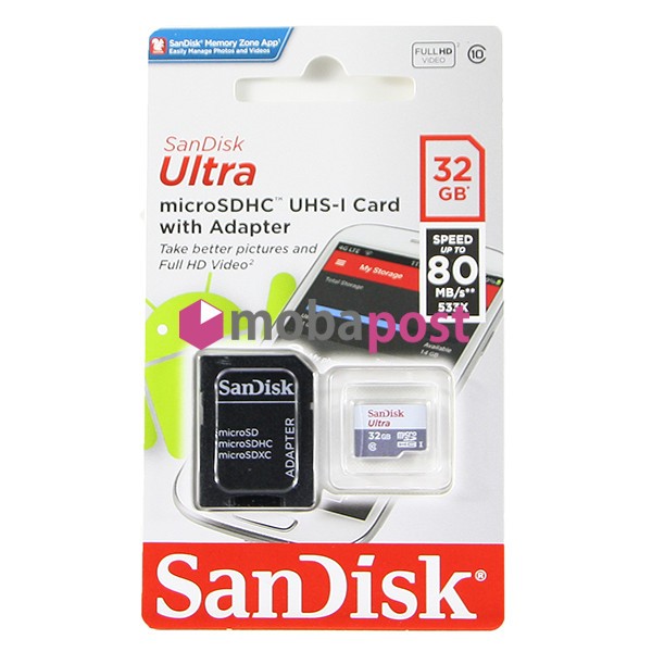 Карта памяти sandisk ultra 32 гб sdsqunr 032g gn3mn