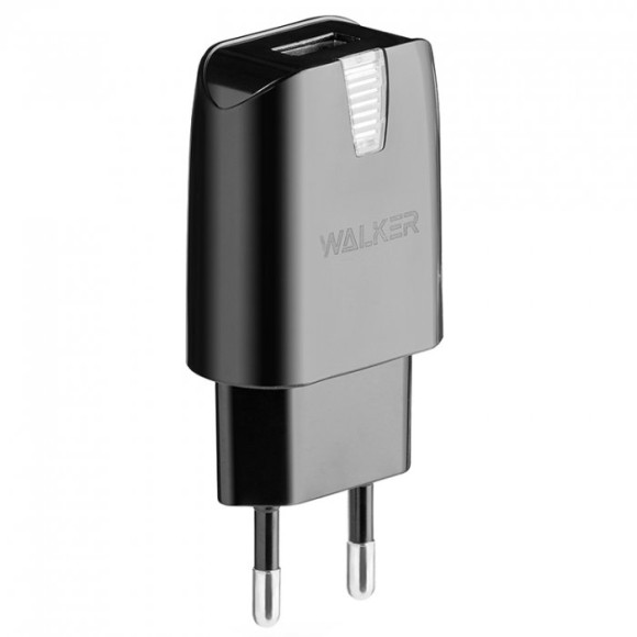 Сетевое зарядное устройство СЗУ WALKER  WH-21, 2.1A, 10,5Вт, USBx1, блочок (черные/белые)