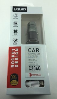 Автомобильное зарядное устройство USB LDNIO C304Q (быстрая зарядка+microUSB кабель)