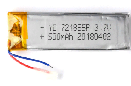 Универсальный аккумулятор 721855p 3,7v Li-Pol 500 mAh (7.2*18*55 mm)