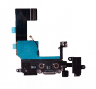 Шлейф для Apple iPhone 5C на разъем зарядки/ разъем гарнитуры/ микрофон Черный