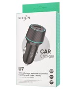 AЗУ VIXION U7 Fast Charge 3.0 (1-USB/3A/1-PD Type-C) 38W (черный)