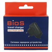 Сетевое зарядное устройство 1A, СЗУ ВlOS для Micro, черное 