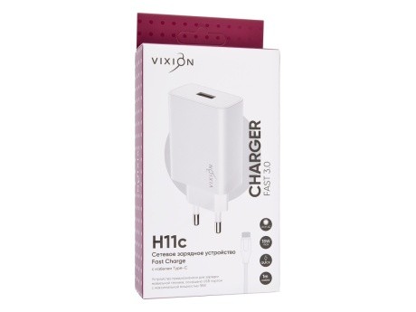 СЗУ VIXION H11c Quick Charge 3.0 + Type-C 1m (1-USB) (белый)