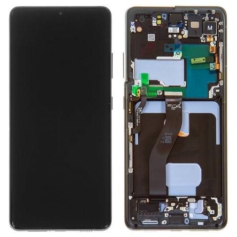 Дисплей для Samsung S21U (G998) - в сборе + рамка  Черный  100% Оригинал