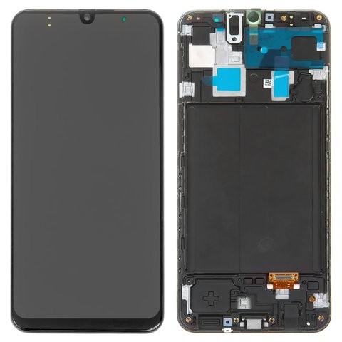 Дисплей для Samsung A305F Galaxy A30 в сборе с тачскрином  + рамка черный, оригинал