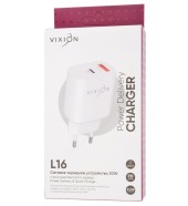 Сетевое зарядное устройство (СЗУ) VIXION L16 (1-USB 3A/1- Type-C) 20W  белый