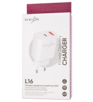 Сетевое зарядное устройство (СЗУ) VIXION L16 (1-USB 3A/1- Type-C) 20W  белый