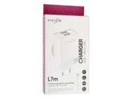  Сетевое зарядное устройство (СЗУ) VIXION L7m (2-USB/2.1A) + micro USB кабель 1м ( черный)