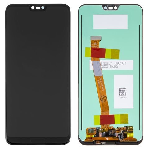 Дисплей для Huawei Honor 10 в сборе с тачскрином Черный - Премиум  (Отпечаток работает)
