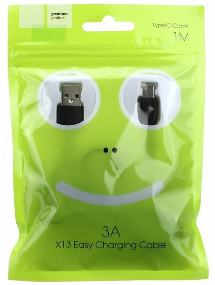 Кабель USB - Type-C Hoco X13 (1м, 3А) Чёрный