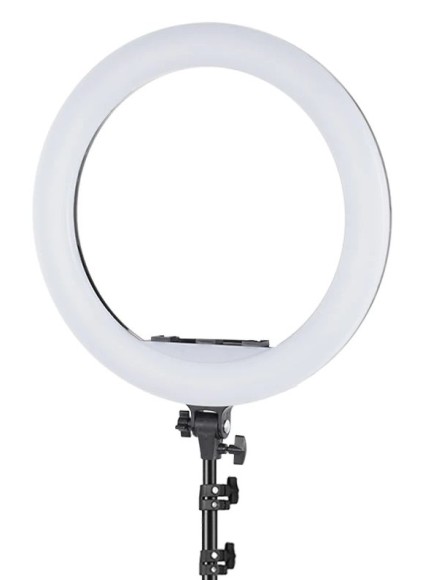Кольцевая лампа ARO-22 профессиональная, белый свет (50 см) со штативом