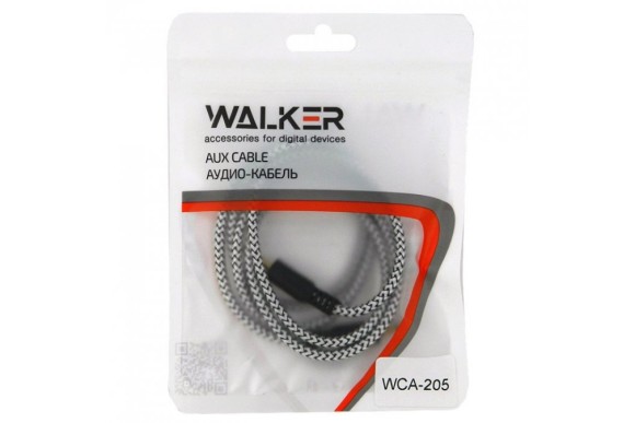 Кабель Walker WCA-205 3,5мм AUX полиуретановой обмотке (в пакете)