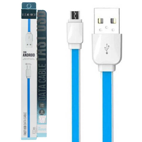 Кабель зарядки USB - MicroUSB LDNIO XS-07A (плоский) Синий