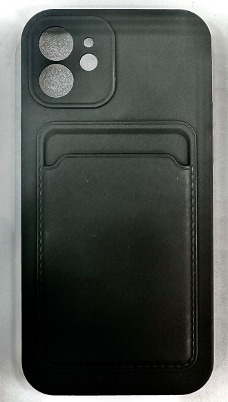 Чехол для iPhone 12 чёрный с картхолдером
