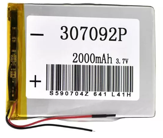 Универсальный аккумулятор 307092p 3,7v Li-Pol 2000 mAh (3*70*92 mm)