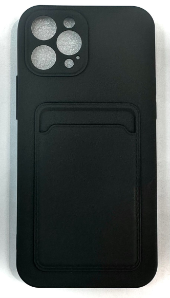 Чехол для iPhone 12 Pro MAX чёрный с картхолдером