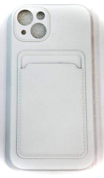 Чехол для iPhone 13 белый с картхолдером