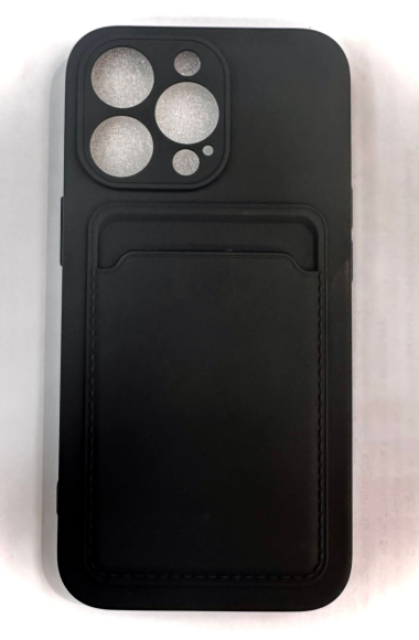 Чехол для iPhone 13 Pro чёрный с картхолдером
