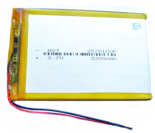 Универсальный аккумулятор 3570100p 3,7v Li-Pol 3200 mAh (3.5*70*100 mm)