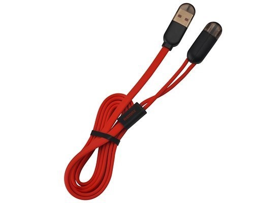 Кабель зарядки 2 в 1 [Lightning + MicroUSB] Remax RC-025t Красный