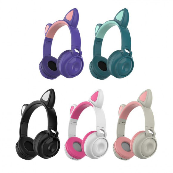 Беспроводная Bluetooth гарнитура Cat Ear JR-028 (с ушками) цвет в ассортименте