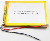 Универсальный аккумулятор 386580p 3,7v Li-Pol 2500 mAh (3.8*65*80 mm)