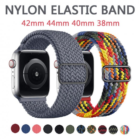 Ремешок для Apple Watch 42/44 мм соло-петля, нейлоновый, регулируемый цвет в ассортименте 